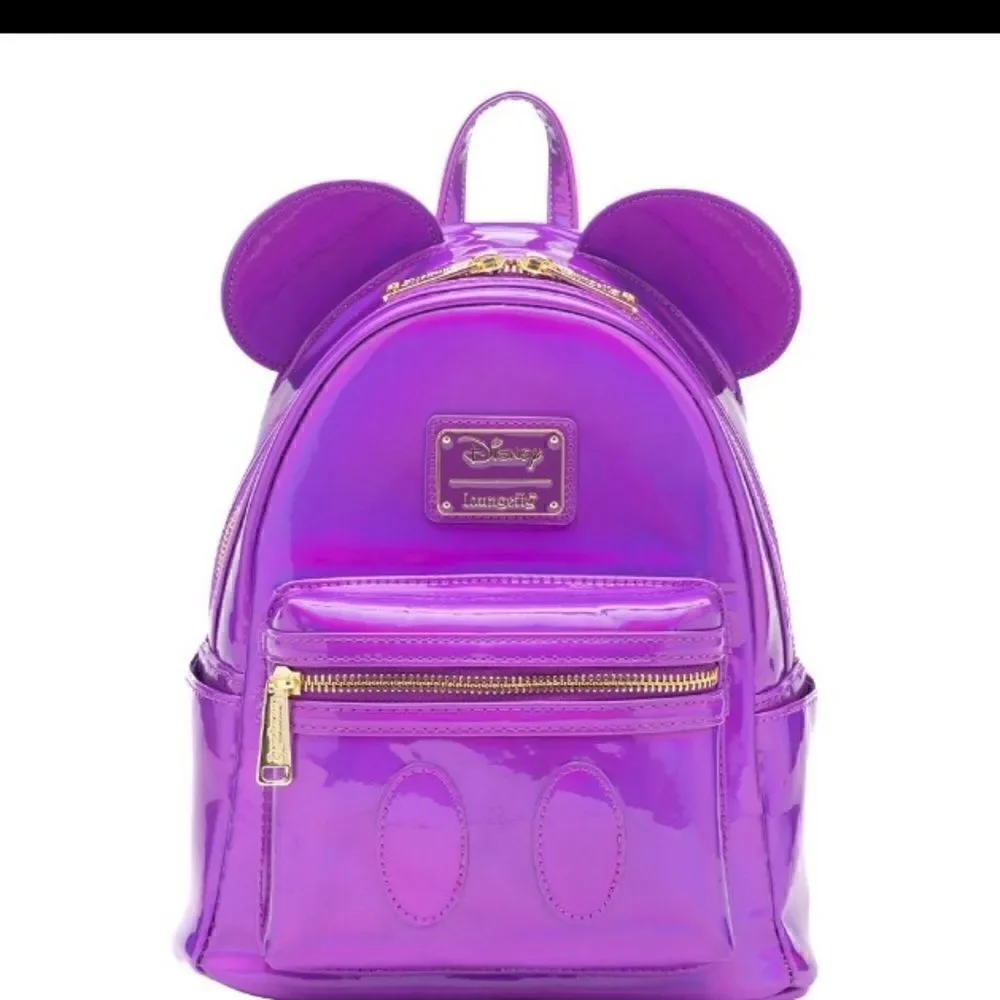 💜💜 Loungefly Disney Mickey Mouse Holographic Series Mini Backpack - Amethyst